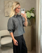 NEO NOIR Skjorte Etta Stripe B - Dark Grey