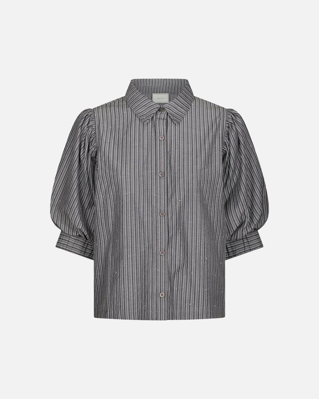 NEO NOIR Skjorte Etta Stripe B - Dark Grey