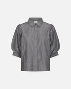 NEO NOIR Skjorte Etta Stripe B - Dark Grey