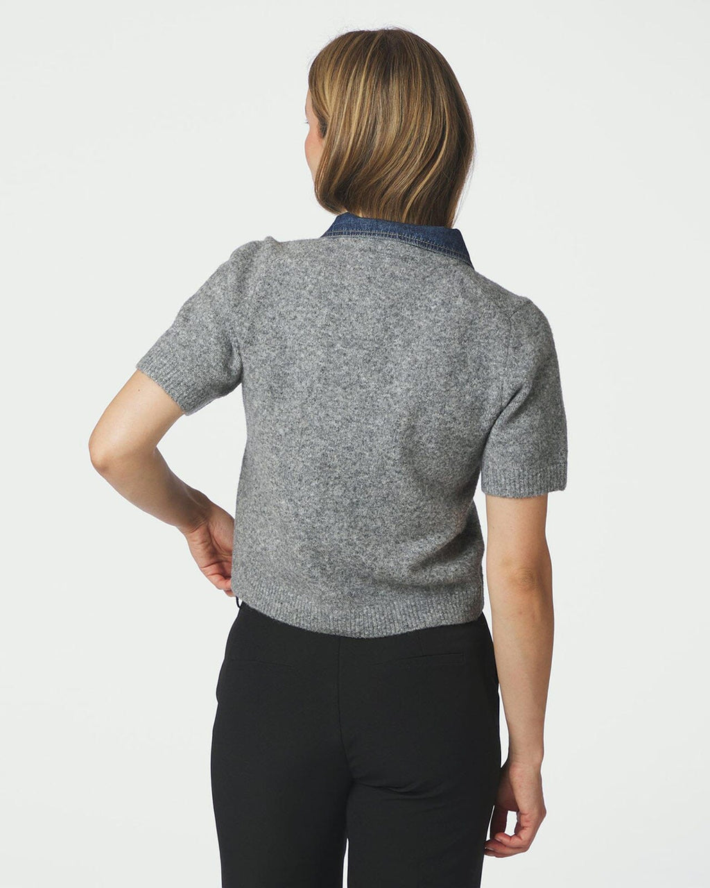 NEO NOIR Strikket Cardigan Amoria - Grey Melange