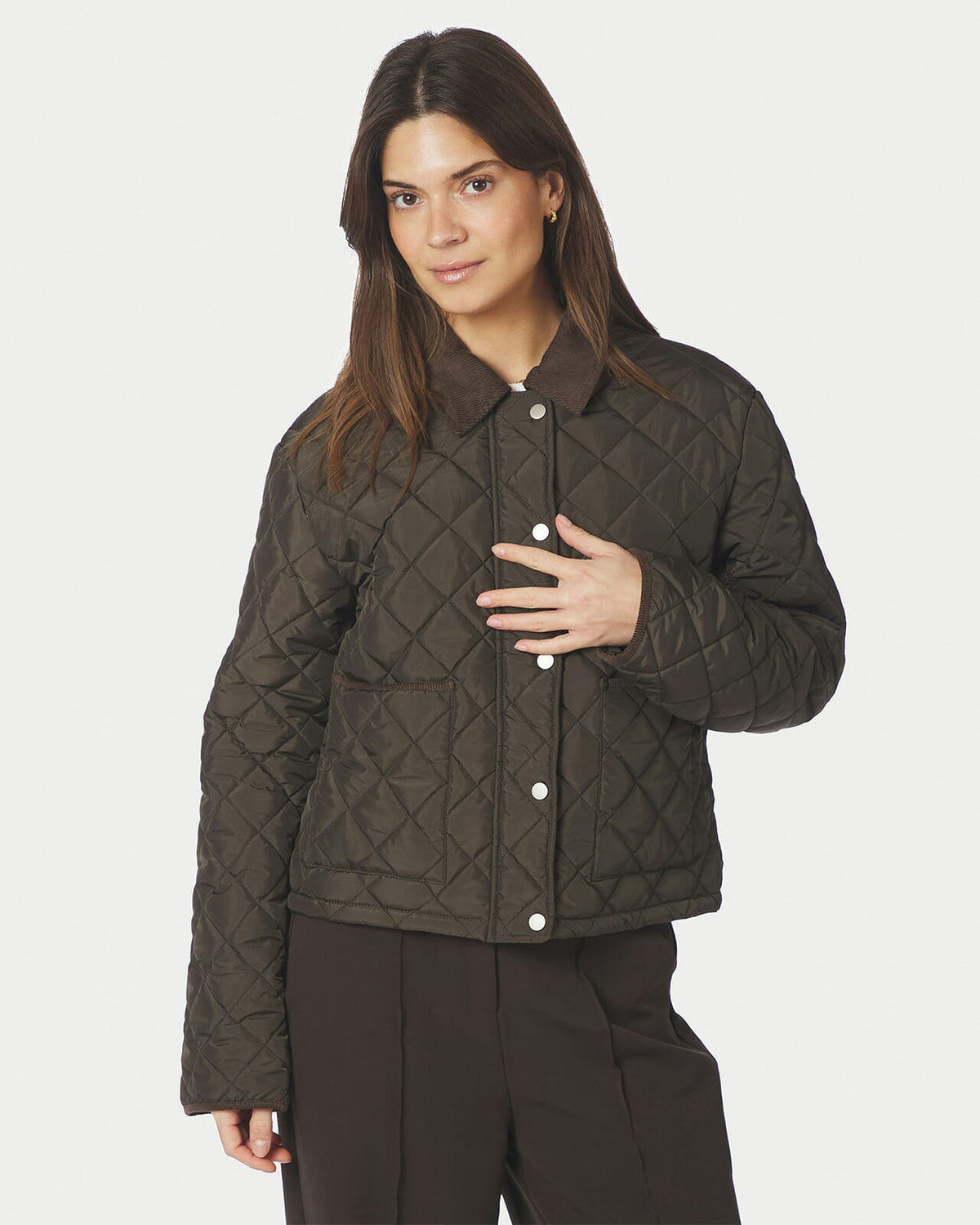 NEO NOIR Jakke Kanya Quilt - Khaki