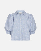 NEO NOIR Skjorte Etta Flower Stripe - Light Blue