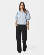 NEO NOIR Skjorte Etta Flower Stripe - Light Blue