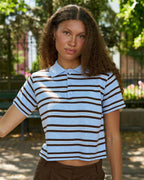 NEO NOIR Topp Mulann Polo Knit - Light Blue