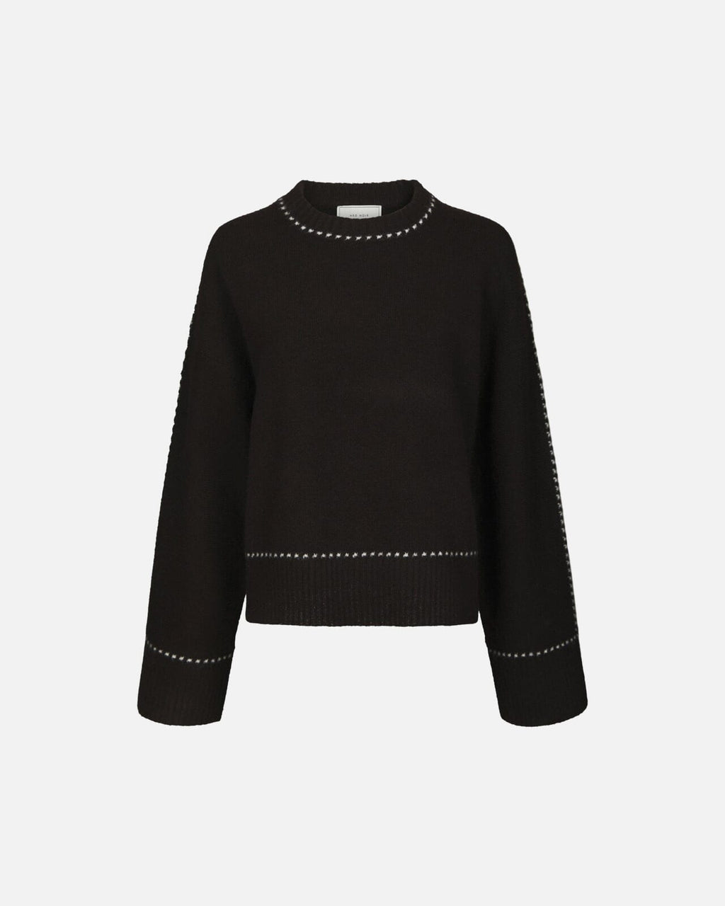 NEO NOIR Strikkegenser Roeme Knit Stitch - Dark Brown