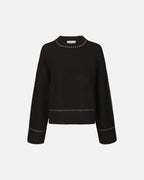 NEO NOIR Strikkegenser Roeme Knit Stitch - Dark Brown