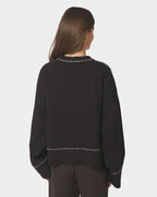 NEO NOIR Strikkegenser Roeme Knit Stitch - Dark Brown