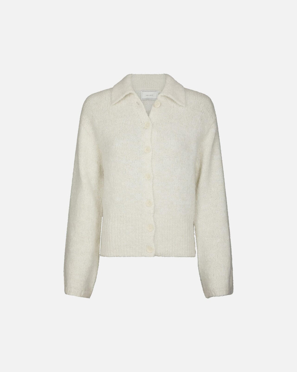 NEO NOIR Strikket Cardigan Ramera Fluffy Knit - Off White
