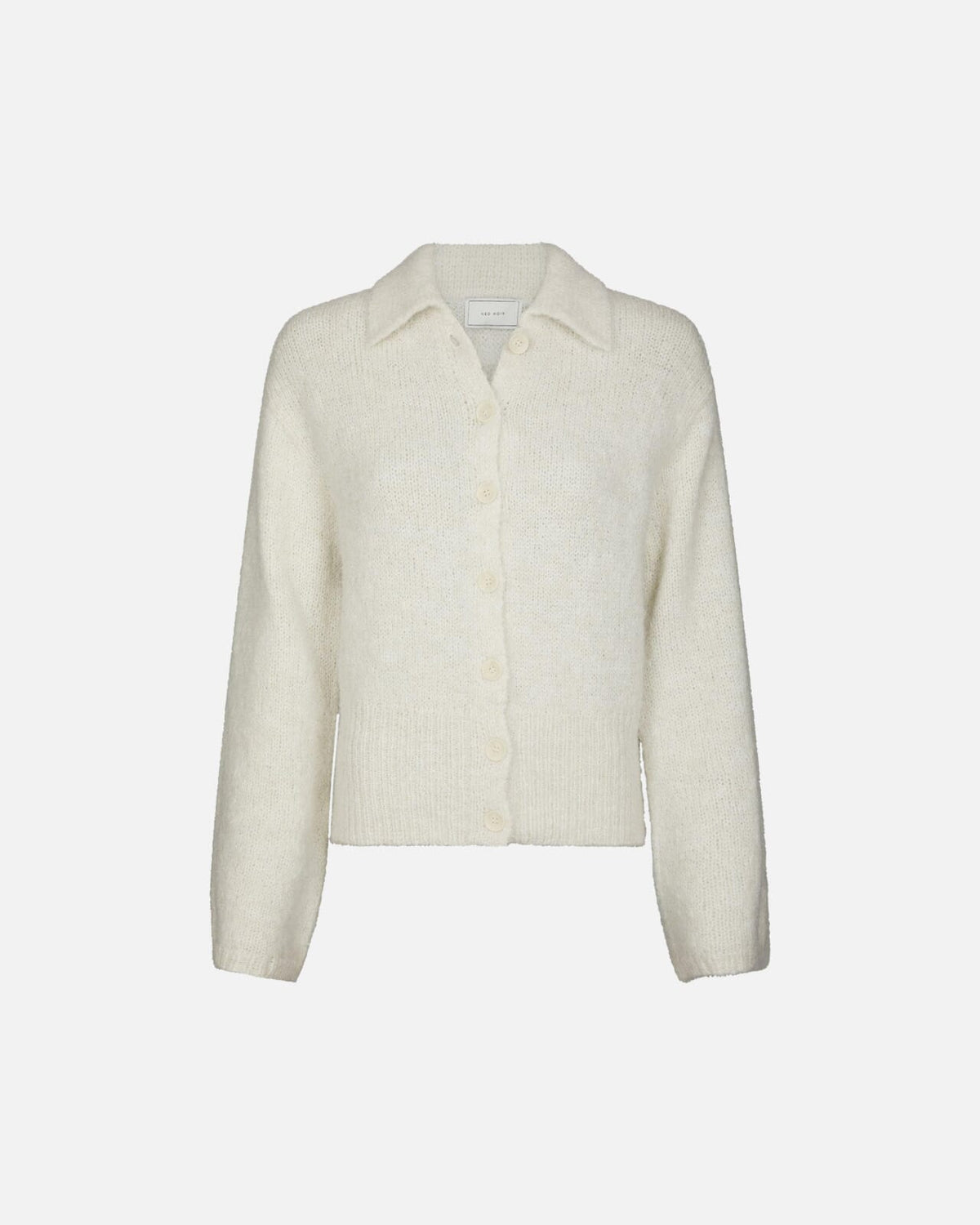 NEO NOIR Strikket Cardigan Ramera Fluffy Knit - Off White