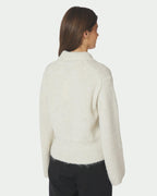 NEO NOIR Strikket Cardigan Ramera Fluffy Knit - Off White