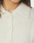 NEO NOIR Strikket Cardigan Ramera Fluffy Knit - Off White