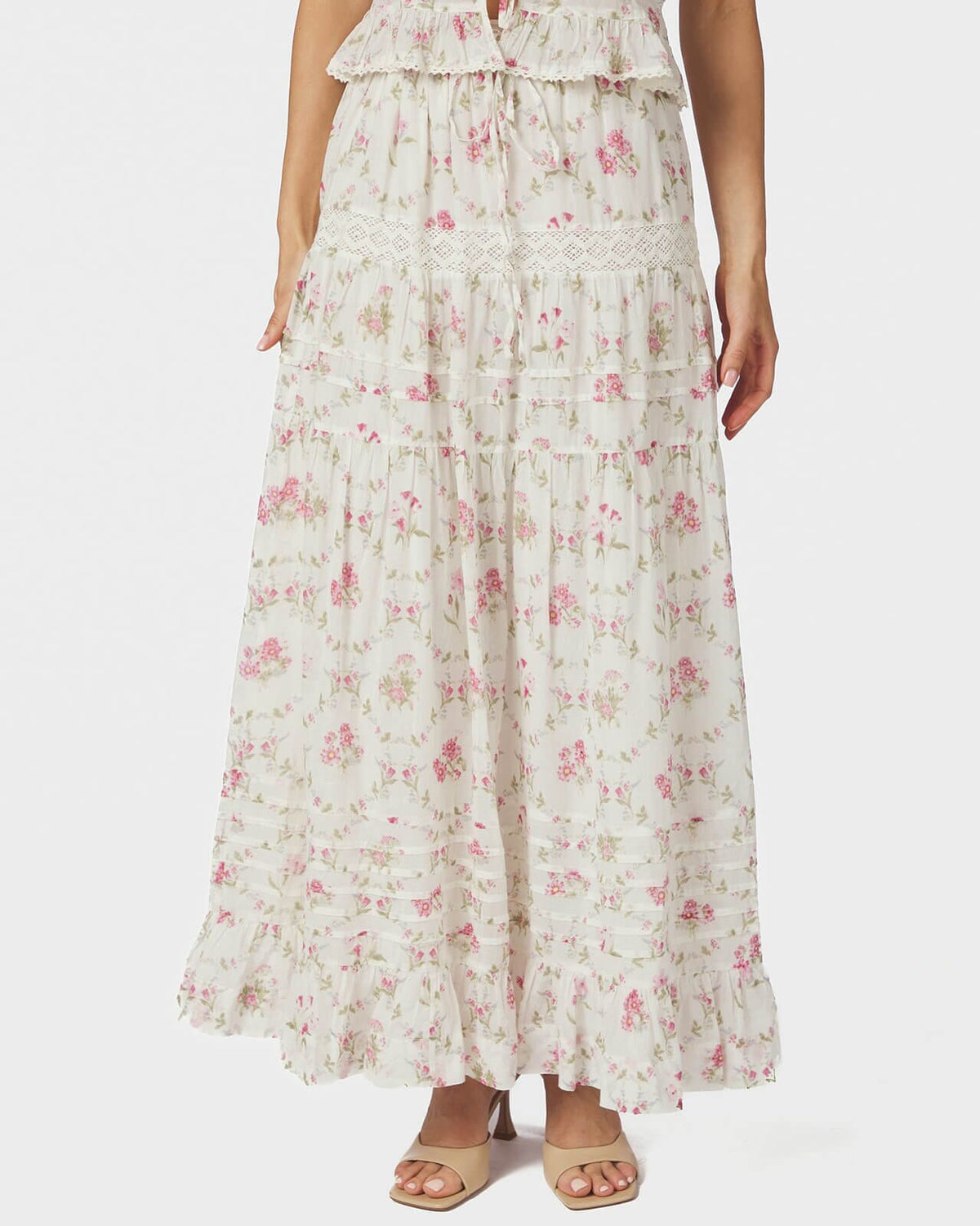 NEO NOIR Maxiskjørt Fippo Spring Flower Skirt - Off White