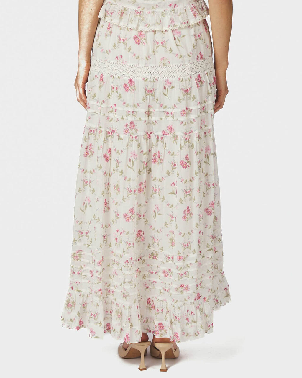 NEO NOIR Maxiskjørt Fippo Spring Flower Skirt - Off White