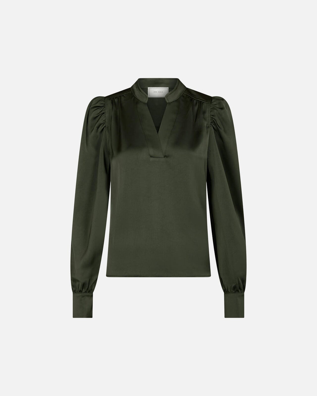 NEO NOIR Bluse Rosslyn Heavy Sateen - Deep Green