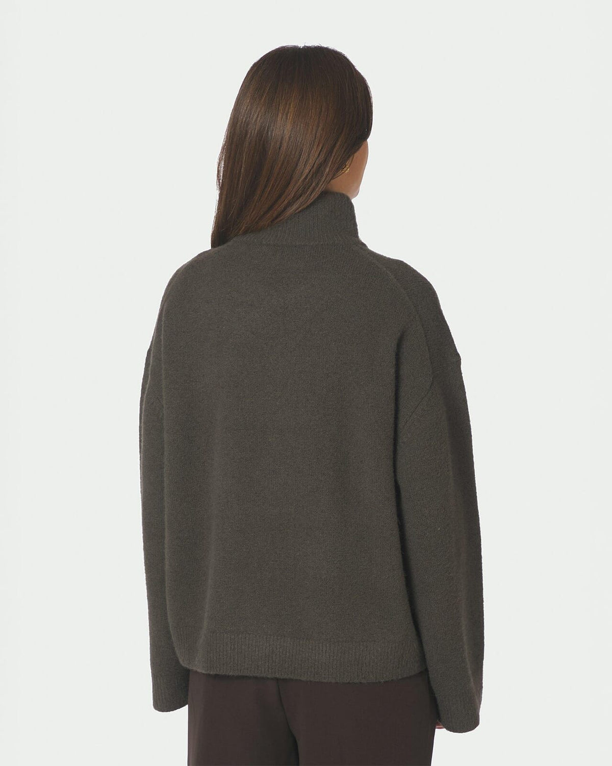 NEO NOIR Strikket Cardigan Asley Zip Knit - Moss Green