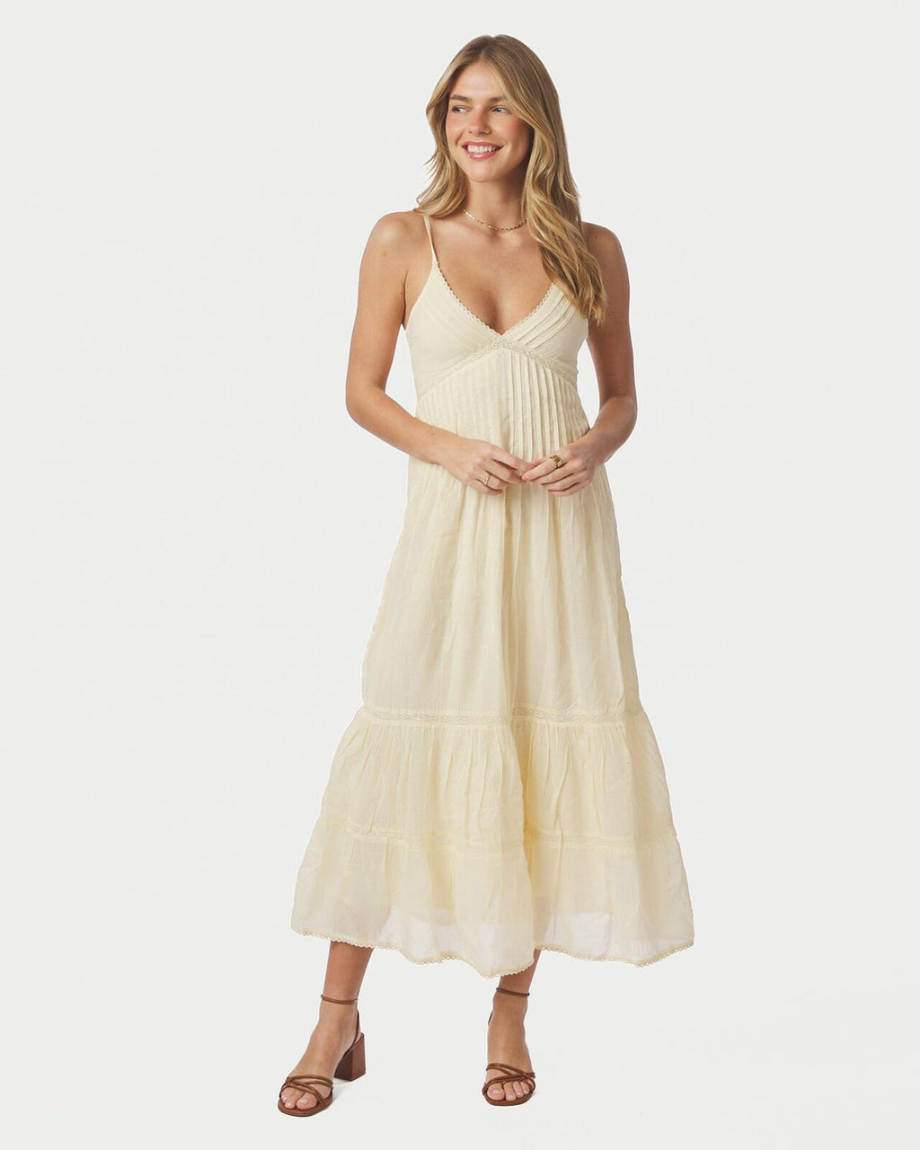 NEO NOIR Midikjole Elorie S Voile - Butter Yellow