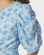 NEO NOIR Maxikjole Kikka Chiffon Flower - Light Blue