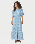 NEO NOIR Maxikjole Kikka Chiffon Flower - Light Blue