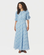 NEO NOIR Maxikjole Kikka Chiffon Flower - Light Blue