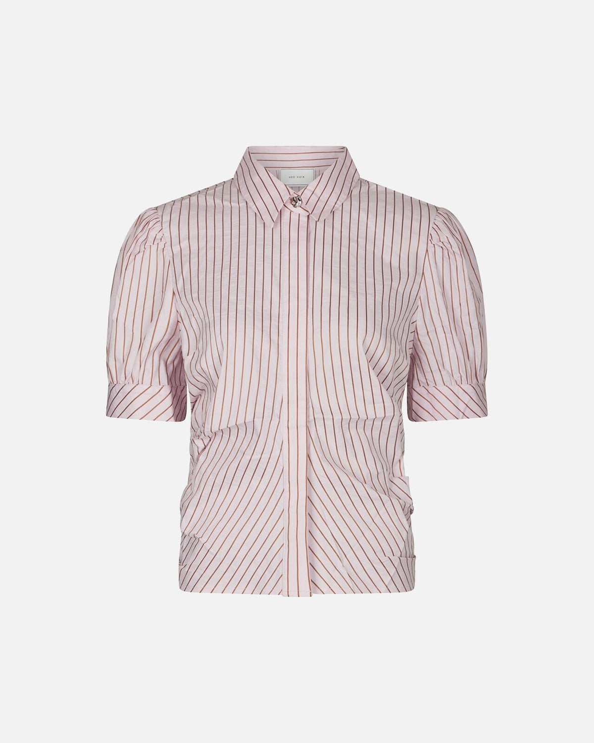 NEO NOIR Skjorte Frannie Structure Stripe - Light Pink