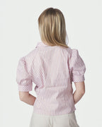 NEO NOIR Skjorte Frannie Structure Stripe - Light Pink