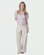 NEO NOIR Skjorte Frannie Structure Stripe - Light Pink