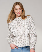 FLOYD Bluse Nitta Memo - White/ Island Green