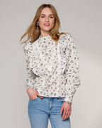 FLOYD Bluse Nitta Memo - White/ Island Green