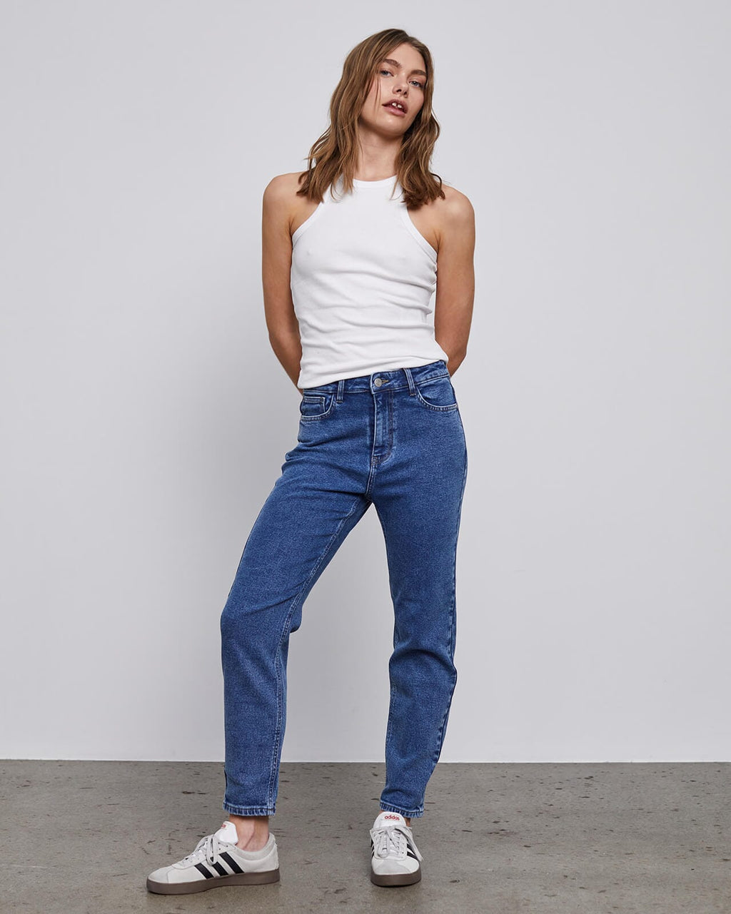 NOISY MAY Jeans Moni HighWaist Straight Ankle AX358MB - Medium Blue Denim