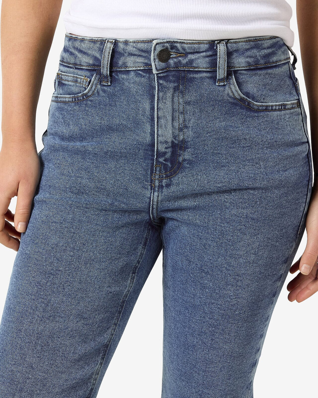 NOISY MAY Jeans Moni HighWaist Straight Ankle AX358MB - Medium Blue Denim
