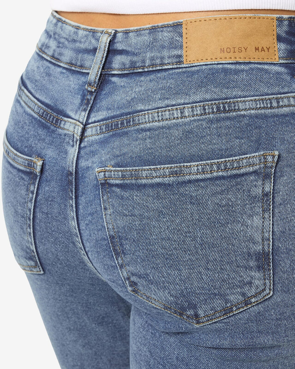 NOISY MAY Jeans Moni HighWaist Straight Ankle AX358MB - Medium Blue Denim