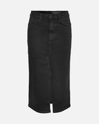 NOISY MAY Denimskjørt Kath NW Slit Midi Skirt VI478BL - Black Denim