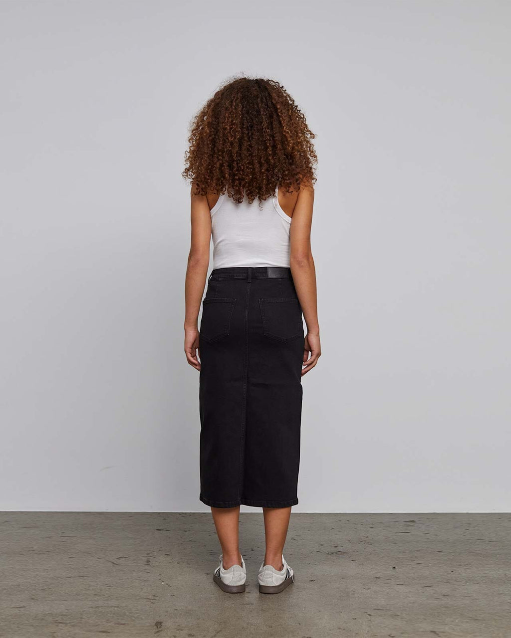 NOISY MAY Denimskjørt Kath NW Slit Midi Skirt VI478BL - Black Denim