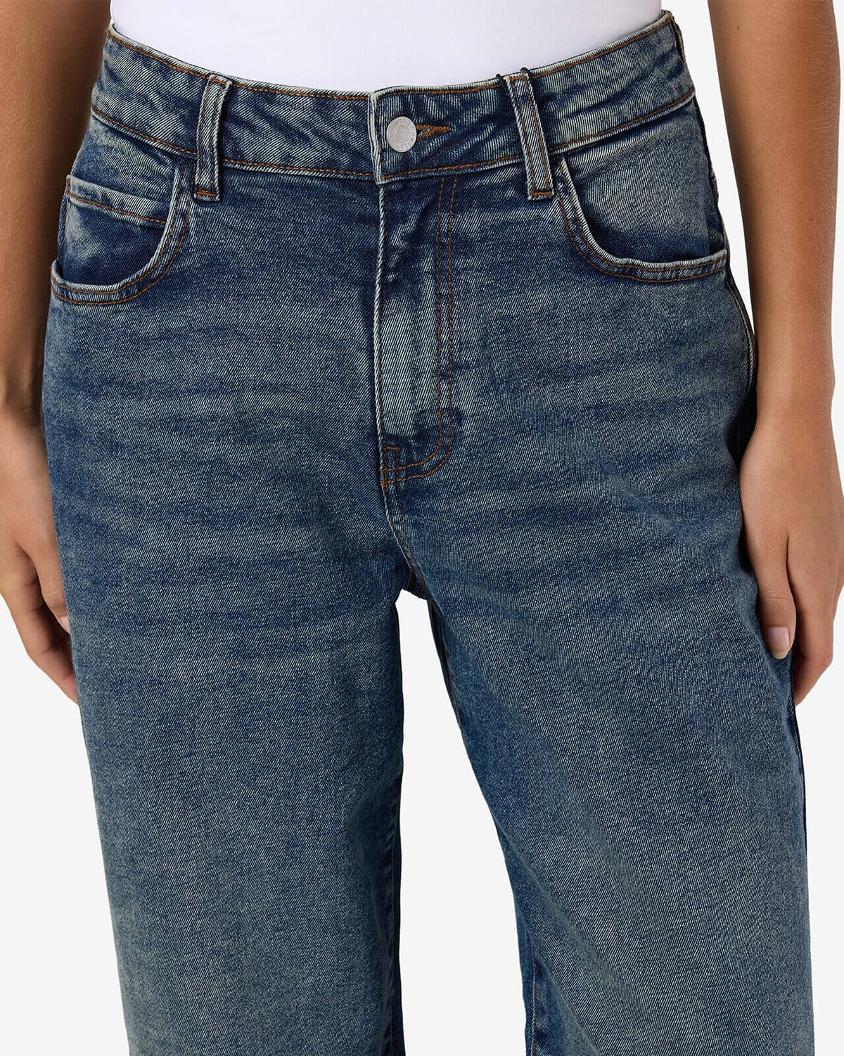 NOISY MAY Jeans Josie HW Baggy AZ400MB - Medium Blue Denim