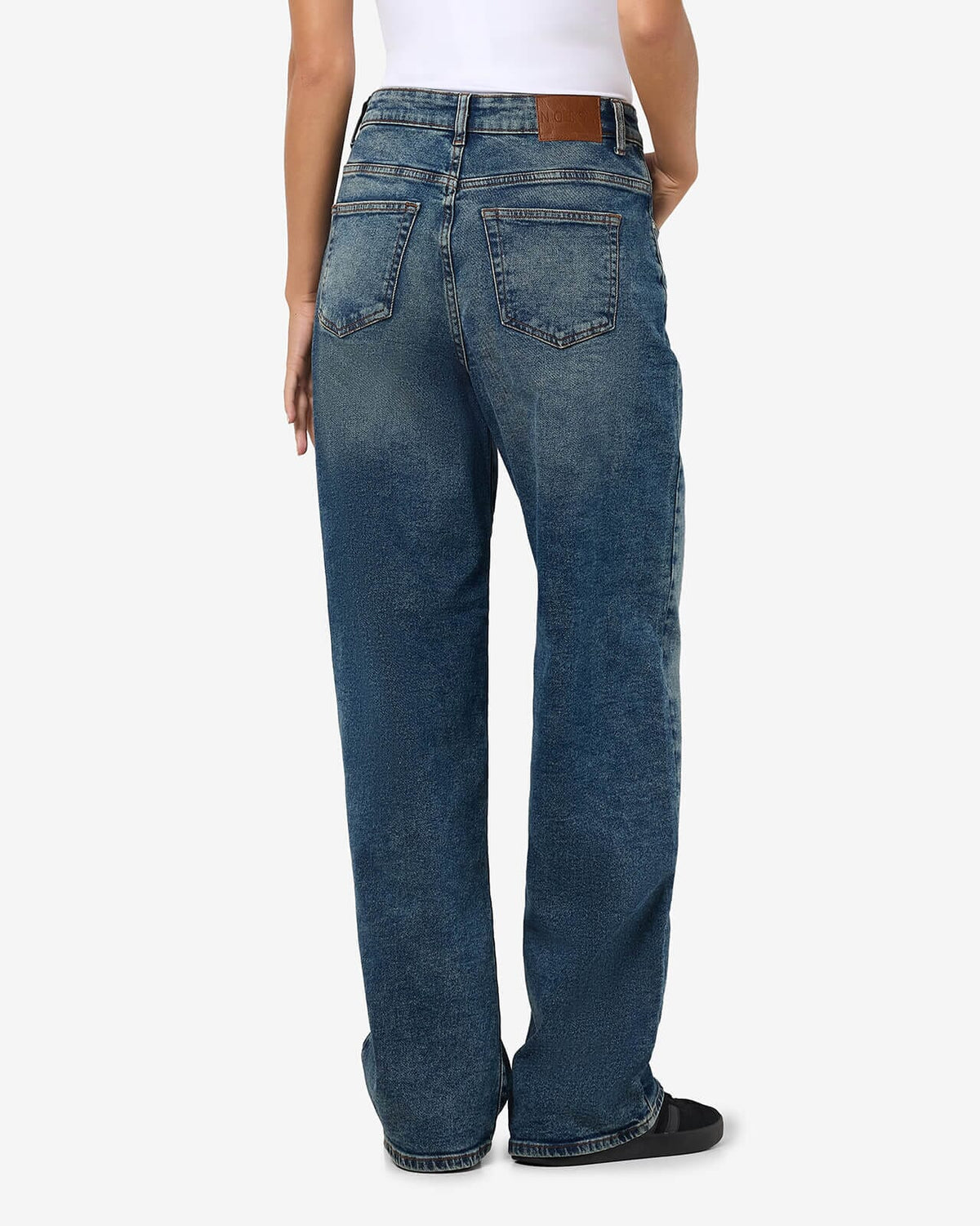 NOISY MAY Jeans Josie HW Baggy AZ400MB - Medium Blue Denim