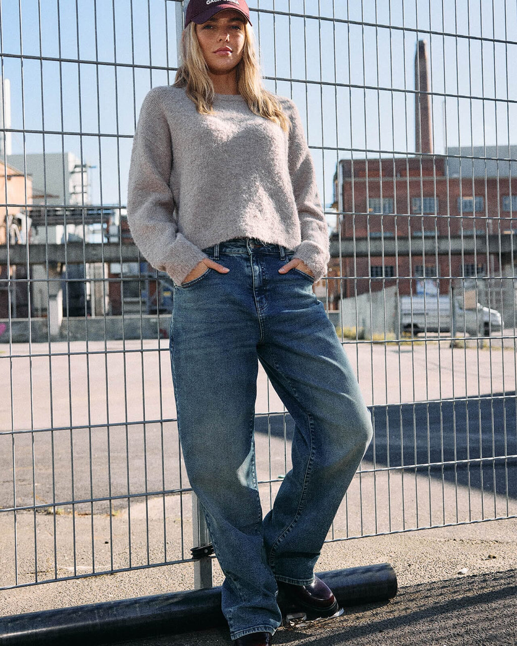 NOISY MAY Jeans Josie HW Baggy AZ400MB - Medium Blue Denim
