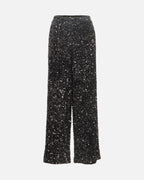 VILA Paljettbukse Faith HW Wide - Black Beauty