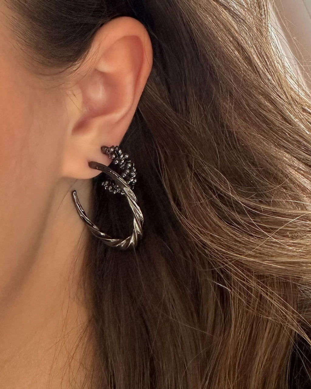 ONLY Øreringer Luella 2-pack Earring Accessories - Magnet/ Gun Metal