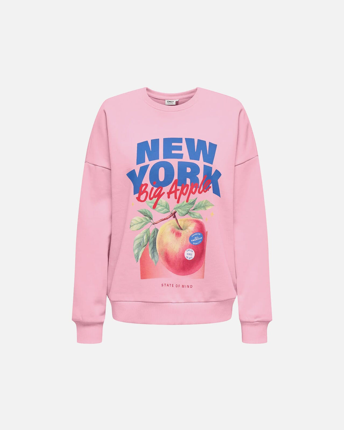 ONLY Collegegenser Elo L/S Print Box - Romance Rose/ New york