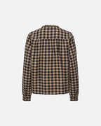 ONLY Skjorte Frida Check Bow - Black/ Toasted Coconut