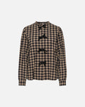 ONLY Skjorte Frida Check Bow - Black/ Toasted Coconut