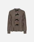 ONLY Skjorte Frida Check Bow - Black/ Toasted Coconut