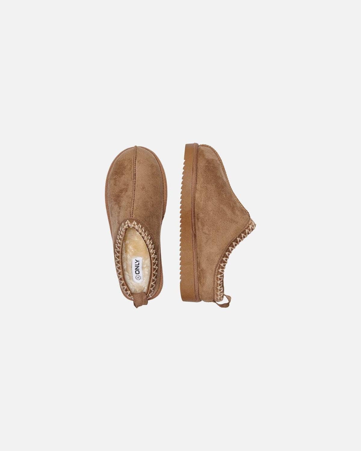 ONLY Mules Stella Teddy Lined Slipper - Cognac