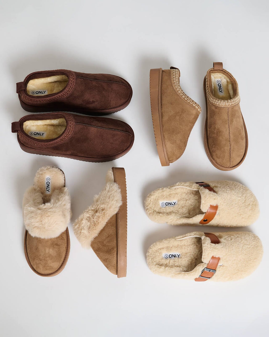 ONLY Mules Stella Teddy Lined Slipper - Tiramisu