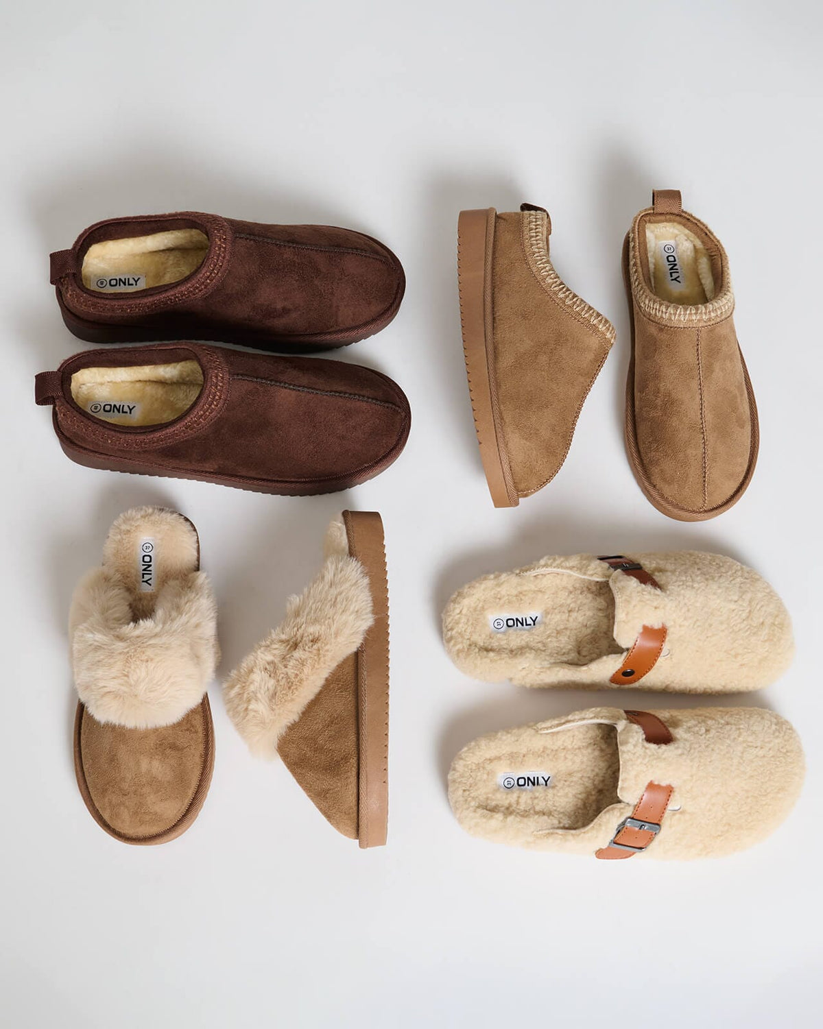 ONLY Mules Stella Teddy Lined Slipper - Tiramisu