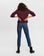 ONLY Strikkegenser Camilla V-neck L/S Pullover - Port Royale/ Melange
