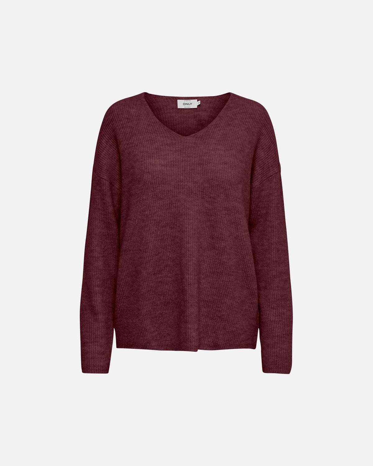 ONLY Strikkegenser Camilla V-neck L/S Pullover - Port Royale/ Melange