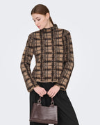 ONLY Strikkegenser Louise LS Highneck - Chocolate Torte/ Toasted Coconut/Black Mel.
