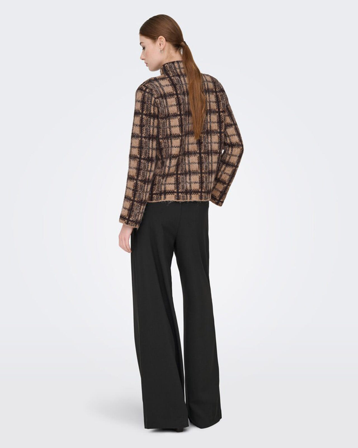 ONLY Strikkegenser Louise LS Highneck - Chocolate Torte/ Toasted Coconut/Black Mel.