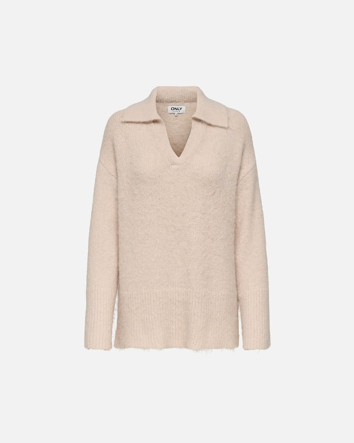 ONLY Strikkegenser Maggie Polo - Birch/ Melange